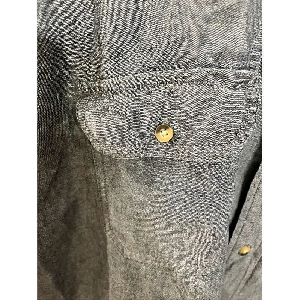 Wrangler Authentic Short Sleeve Chambray Button Down Shirt sz 3X EUC